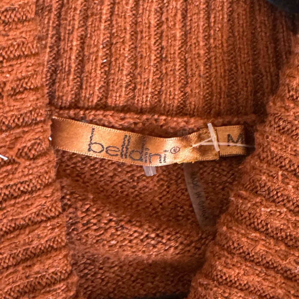 🤎 Belldini Cable Knit Turtleneck Sweater – Rust / Burnt Orange – Size M - Picture 5 of 7